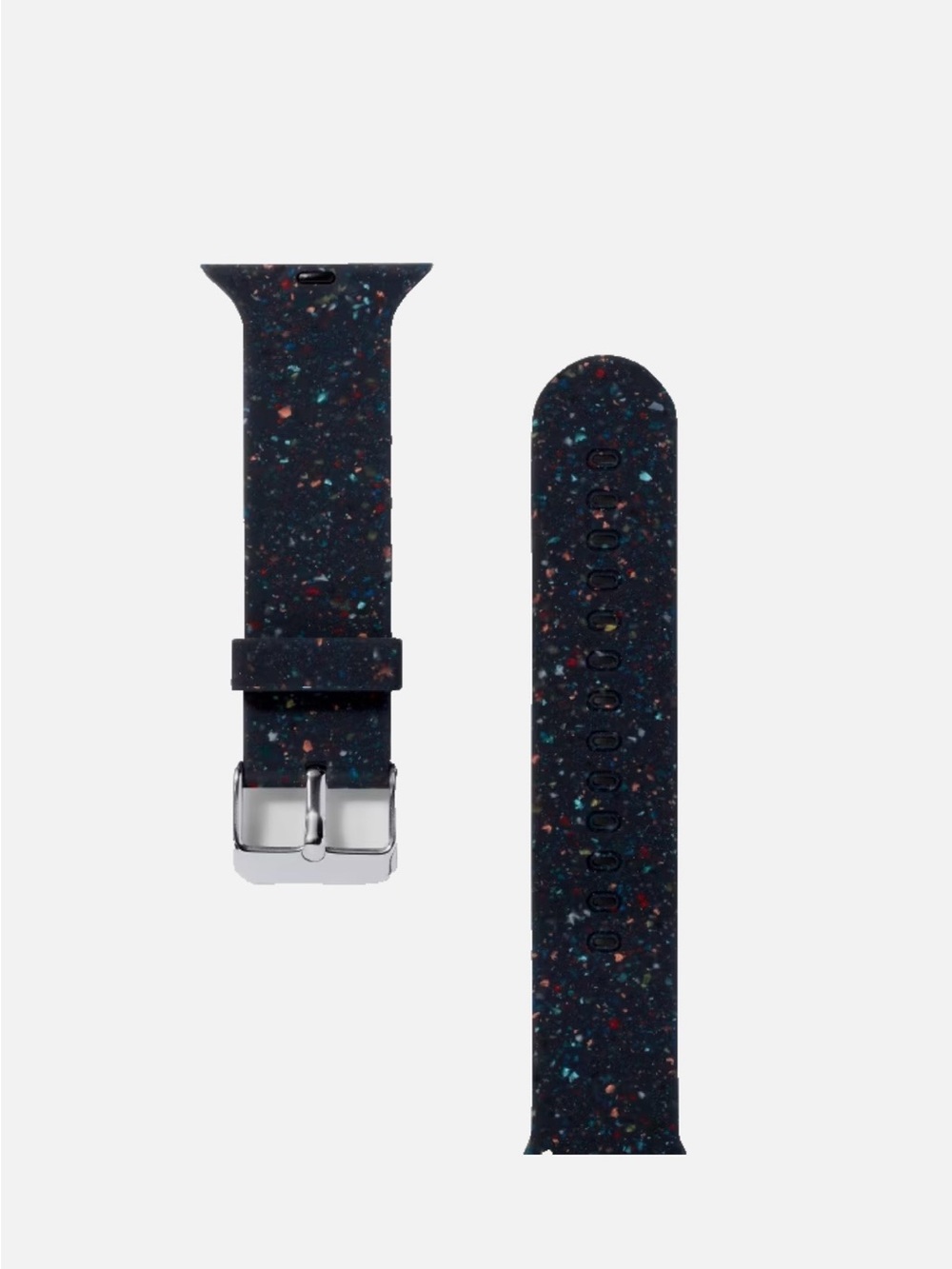 Speckled Black Silicone Watch Band